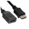 Кабель-удлинитель HDMI Cablexpert CC-HDMI4X-6, 19M/19F, v2.0, позол.разъемы, экран, 1.8м, черный, пакет