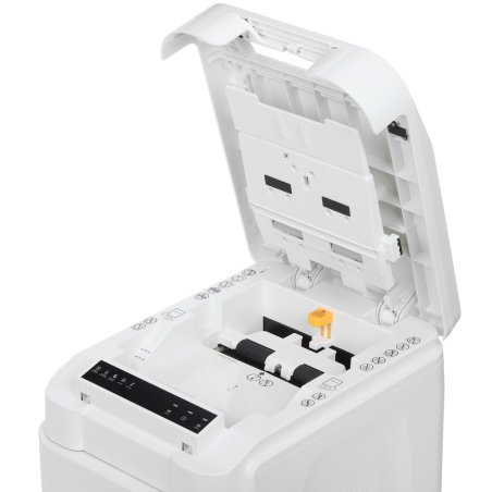 Шредер Heleos АП37-5 белый/белый с автоподачей (секр.P-5) фрагменты 220лист. 37лтр. скрепки скобы пл.карты