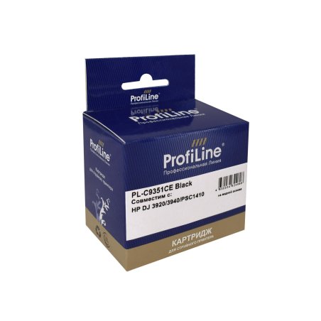 Картридж струйный ProfiLine PL-C9351CE №21XL для принтеров HP DJ 3920/3940/ PSC1410 Black пигмент