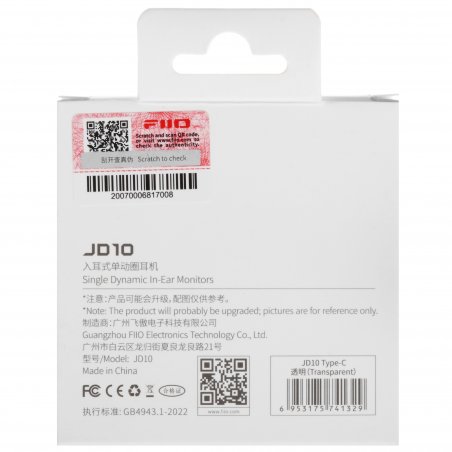 Проводные наушники FiiO JD10 черный, внутриканальные, USB Type-C
