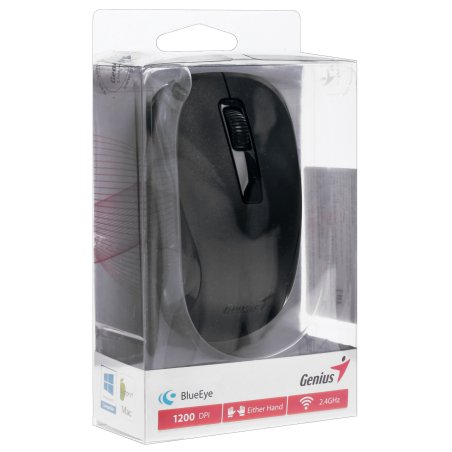 Мышь беспроводная Genius NX-7005 черный, 1200 dpi, радиоканал, USB, кнопки - 3