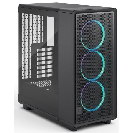 Корпус Fractal Design Epoch Black TG RGB Light Tint, Midi-Tower, чёрный, 3 x 120 мм