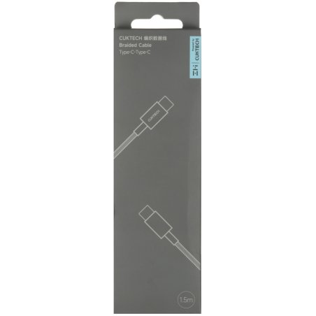 Кабель USB CukTech Type-C to Type-C braided cable 1.5m 3A 60W CTC315P белый