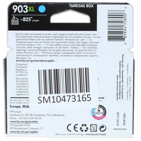 Картридж струйный HP 903XL T6M03AE голубой для HP OJP 6960/6970 (825стр.)