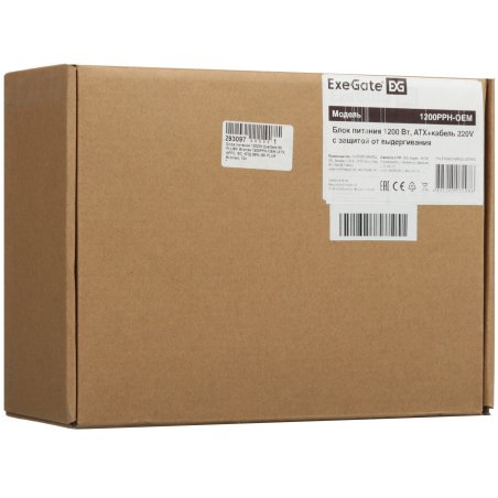 Блок питания ExeGate 1200PPH-OEM (EX292158RUS-OEM), 1200Вт, 80 PLUS Bronze, 120мм, черный