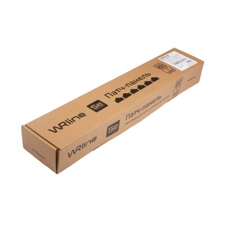 Патч-панель 19" (1U) WRLine WR-PL-24-C5E-D, 24 порта RJ-45, категория 5e, Dual IDC, с задним кабельным организатором, черный