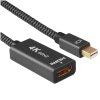 Адаптер miniDP --> HDMI-F 0.15м, оплетка, 4K@60Hz, Telecom (TA565)