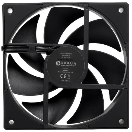 Вентилятор для корпуса ID-Cooling AF-125-K черный, 120 мм, 2000 об/мин, 29.85 дБ, 4 pin