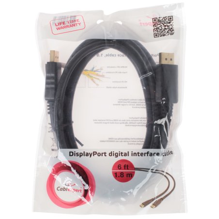 Кабель DisplayPort Gembird/Cablexpert CC-DP2-6, v1.2, 1.8м, 20M/20M, черный, экран, пакет