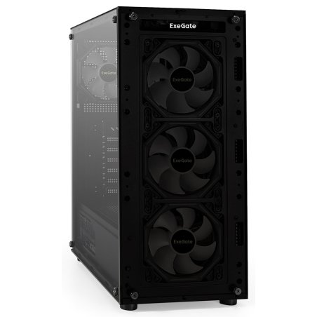 Компьютерный корпус Miditower ExeGate i3 BASE-NPX600 (ATX, БП 600NPX с вент. 12 см, с окном, 1*USB+1*USB 3.0, аудио, 4 вент. 12см с RGb подсветкой)