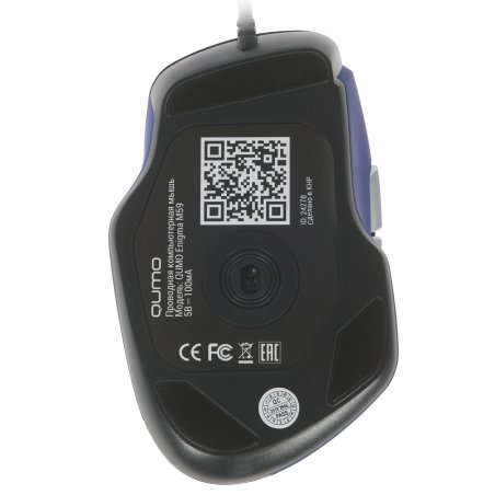 Мышь проводная Qumo Office Enigma M59 синий, 2400 dpi, USB, кнопки - 7