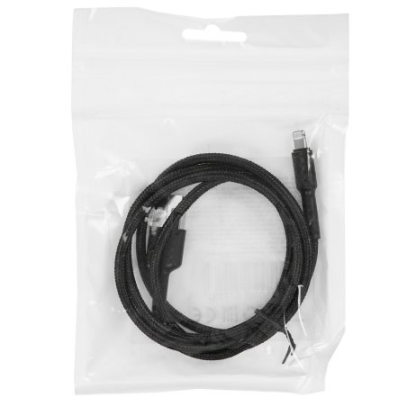 Кабель Defender F181, USB 2.0 (AM) - Apple Lightning (M), 1метр, 2.4А, нейлоновая оплетка, черный.