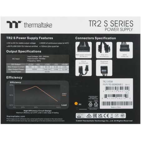 Блок питания Thermaltake PS-LTP-0550NPCNEU-2, 550Вт, 120мм, черный