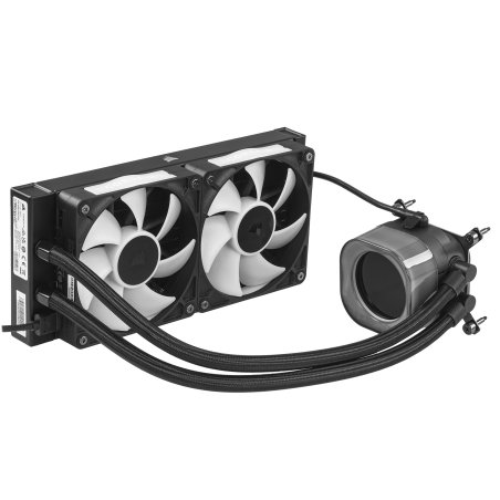 Система жидкостного охлаждения Water Cooling System Corsair iCUE LINK TITAN 240 RX LCD (240мм, белый, RGb/ Fans: 2x120мм, 73.5CFM, 36dBA, 2100RPM/ S: 1851, 1700, AM5, AM4)