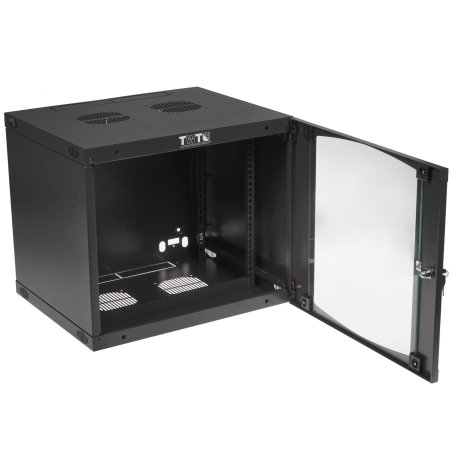 Шкаф настенный Lanmaster Next TWT-CBWNG-9U-6X4-BK 9U 550x450 мм пер. дв. стекл съемные бок. пан. 60 кг черный