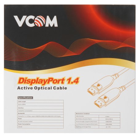 Активный оптический кабель VCOM D3751-5M DP1.4 32Gbs/8K@60Hz 5м D3751-5M