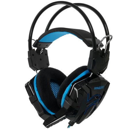 Игровая гарнитура RUSH COBRA, динамики 40мм, велюровые амбушюры, черный/синий (SBHG-1000)