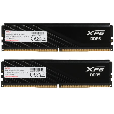 Оперативная память XPG Lancer Blade, DDR5, 32Gb (2x16Gb), 5600MHz, CL46, DIMM, с радиаторами, черный
