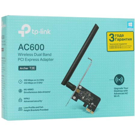 Двухдиапазонный Wi-Fi адаптер TP-Link Archer T2E AC600 PCI Express