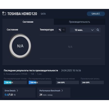 Жесткий диск Toshiba 1Tb 7200rpm HDWD110UZSVA SATA-III P300 64Mb 3.5"