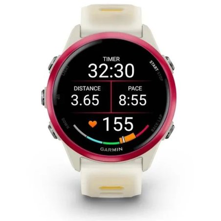 Смарт-часы Garmin Forerunner 570 слоновая кость, малиновый безель, ремешок манго 42мм