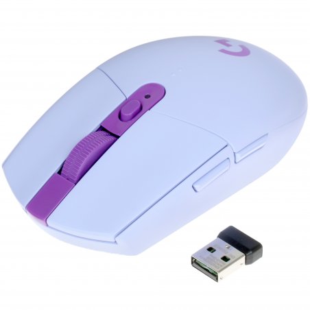 Мышь беспроводная Logitech G304 Lightspeed фиолетовый, 12000 dpi, радиоканал, USB, кнопки - 6