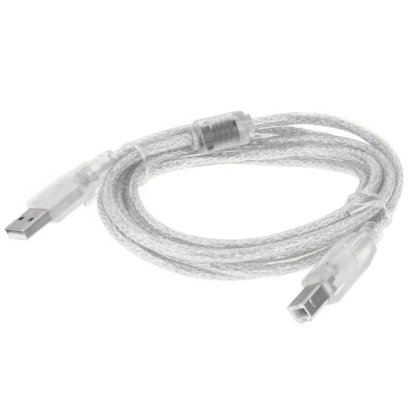 Кабель USB2.0 Pro Cablexpert CCF-USB2-AMBM-TR-6, AM/BM, 1,8м, экран, феррит.кольца, прозрачный, пакет