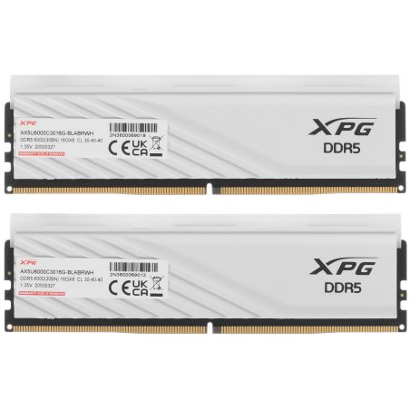 Оперативная память XPG Lancer Blade, DDR5, 32Gb (2x16GB), 6000MHz, CL30, DIMM, с радиаторами, RGB, белый