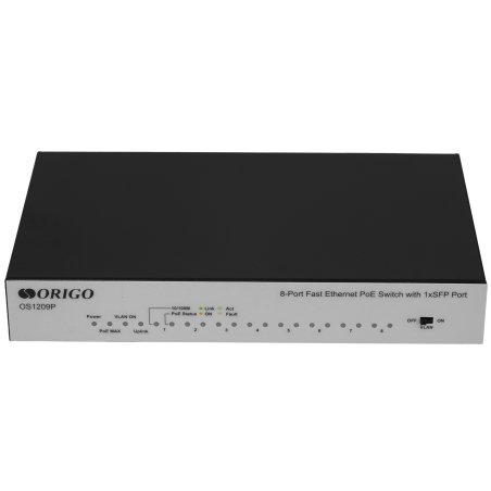 Неуправляемый 9-портовый PoE-коммутатор ORIGO OS1209P/A1A 10/100 Мбит/с