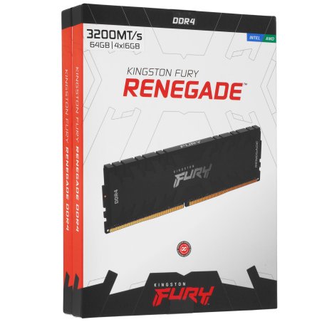 Оперативная память Kingston Fury Renegade Pro, DDR5, 16Gb, DIMM, 6800MHz, CL34, ECC, RDIMM, с радиатором, черный