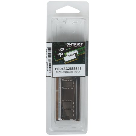 Оперативная память Patriot Signature, DDR4, 8Gb (1x8 Gb), 2666 MHz, CL19, SO-DIMM