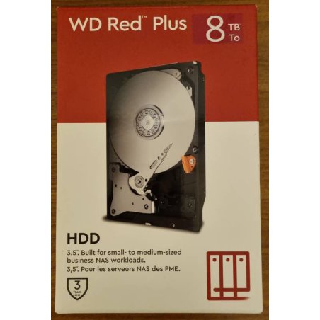 Жесткий диск Western Digital Red Plus NAS HDD 3.5" SATA 8Tb, 5640RPM, 256MB buffer, CMR, WD80EFPX, 1 year