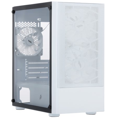 Компьютерный корпус 1STPLAYER FIREBASE X4-M белый/mATX, TG/1x120мм & 2x140мм LED fans inc./X4-M-WH-2F1P-W-1F1-W