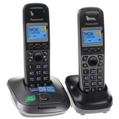 Телефон беспроводной (DECT) Panasonic KX-TG2512RU1 Доп трубка в комплекте, АОН, Caller ID, спикерфон, полифония