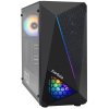 Компьютерный корпус Miditower ExeGate EVO-8225-EVO800 (ATX, БП EVO800RGb с вент. 12см, 2*USB+1*USB 3.0, черный, 2 вент. с RGb подсветкой и полоса на передней панели, боковая панель - закаленное стекло)