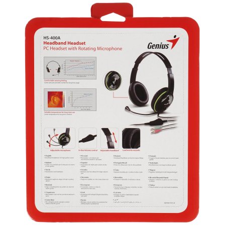 Наушники с микрофоном Genius HS-200C черный