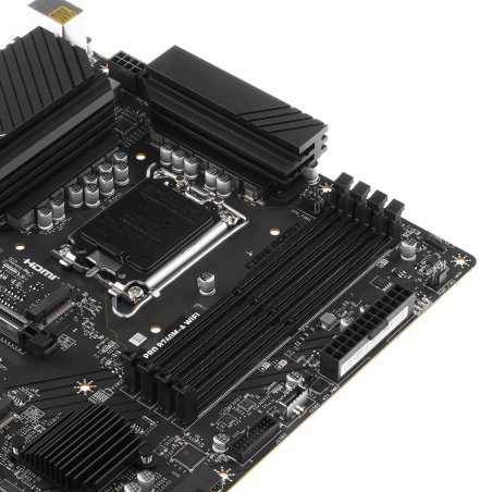 Материнская плата MSI PRO B760M-A WIFI DDR4, LGA 1700, Intel B760, 4xDDR4, 4xSATA, 2xM.2, 1xPCI-E 4.0 x16, 1xPCI-E 4.0 x4, 1xPCI-E x1, 2xHDMI, 2xDP, 1x 2.5Gb LAN, 2xUSB-A 2.0, 2xUSB-A 3.2 Gen 1, 2xUSB-A 3.2 Gen 2, 3x3.5 мм, 7.1, Micro-ATX