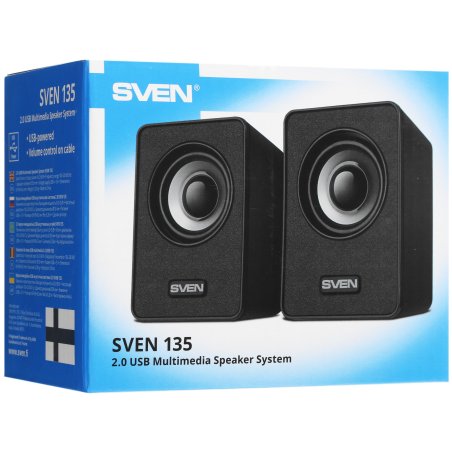 Колонки Sven SPS-603 черный USB-порт ПК, ноутбука или адаптер 5V DC