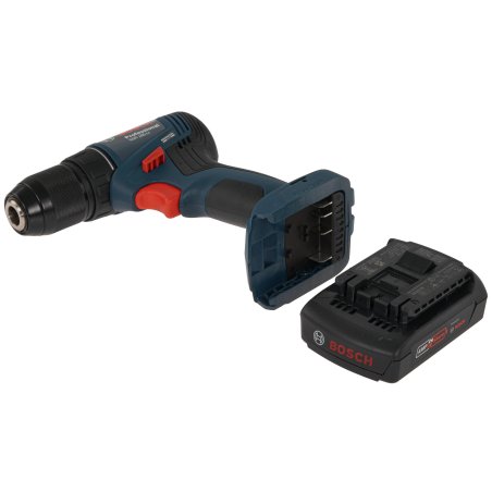 Дрель-шуруповерт аккумуляторная Bosch GSR 185-LI, 18В, 2 АКБ, Кейс