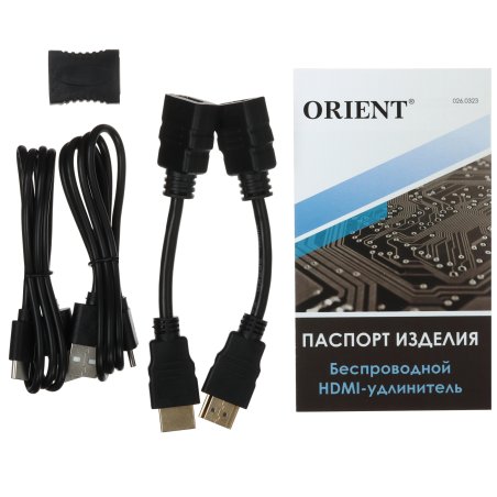 Беспроводной удлинитель HDMI до 50 м, ORIENT VE056, WiFi HDMI Extender (Tx+Rx), HDMI 1.3, 1080p@60Hz, HDCP1.2, питание от USB (31371)