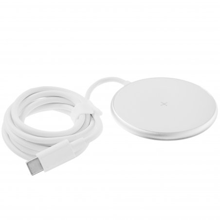 Беспроводное зарядное устройство OLMIO MagCharge, QI, 15W, белое