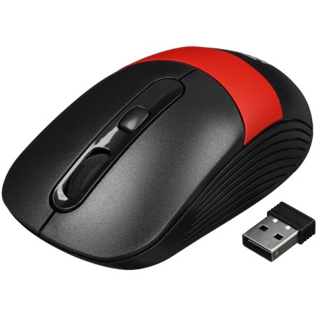 Мышь беспроводная Oklick 310MW черный/красный, 3200 dpi, радиоканал, USB, кнопки - 4