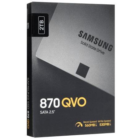 Накопитель SSD Samsung 870 QVO, 2Tb, SATA III, 2.5", R/W 530/560