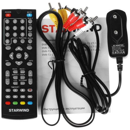 Ресивер DVB-T2 Starwind CT-140 черный