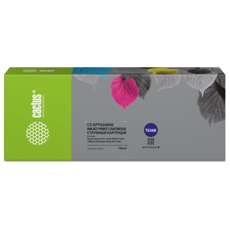 Картридж струйный Cactus CS-EPT636800 (T6368) черный матовый (700 мл) для Epson Stylus PRO 7700/7890/7900/9700