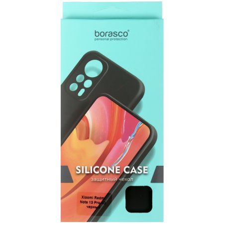 Чехол (клип-кейс) BoraSCO для Xiaomi Redmi Note 14 Pro 4G Silicone Case черный (74848)