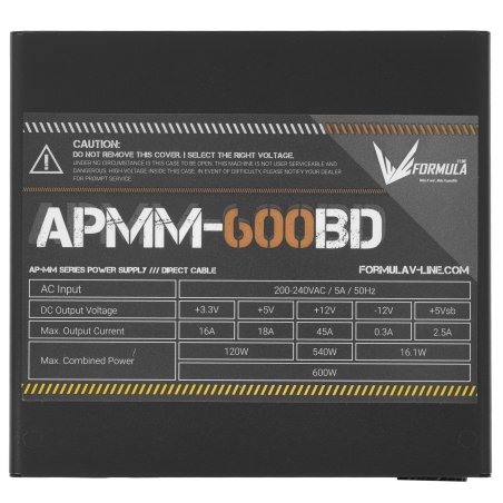 Блок питания Aerocool / Formula APMM-600BD, 600Вт, 80 PLUS Bronze, 120мм, черный