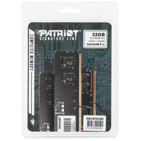 Оперативная память Patriot Signature, DDR5, 32Gb (2x16 Gb), 5600 MHz, CL46, DIMM