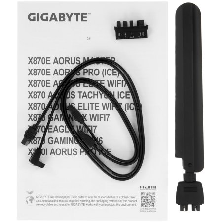 Материнская плата Gigabyte X870 GAMING WIFI6, AM5, AMD X870, 4xDDR5, 4xSATA, 3xM.2, 1xPCIe 5.0 x16, 2xPCIe 3.0 x1, 1xHDMI, 2xUSB-C (DisplayPort Alt Mode), 1x2.5Gb LAN, Wi-Fi 6, Bluetooth 5.3, 2xUSB-C 40Gbps, 1xUSB-A 10Gbps, 3xUSB-A 5Gbps, 4xUSB-A 2.0, 3x3