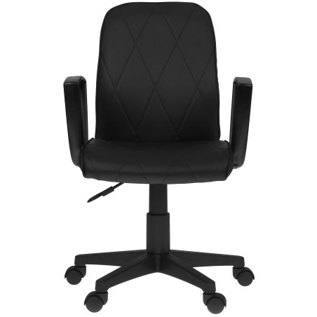 Кресло компьютерное Бюрократ CH-327 черный, эко.кожа, крестов. пластик